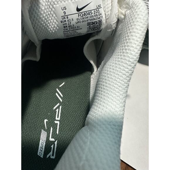 Nike Vapor Edge Speed 360 2 White/Green Football Cleats Men's Size 9 FQ4045-101 - Picture 4 of 5